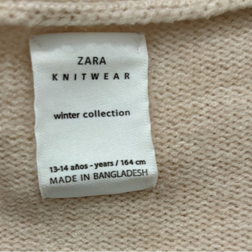 ZARA Open Front Soft Tan Colored Robe Cardigan Size Sm Oversize Two Front Pocket - Picture 4 of 7